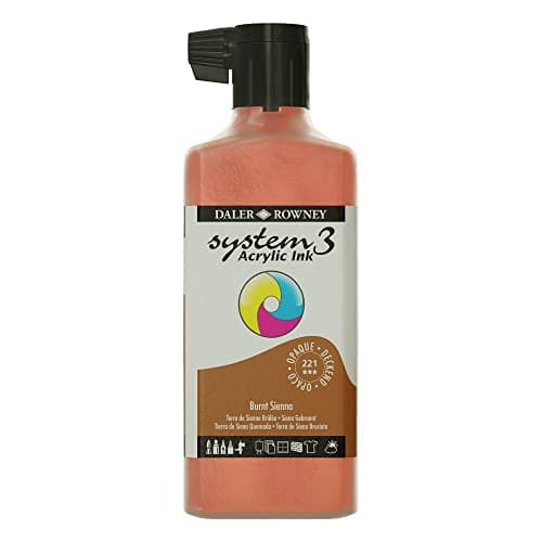 Image of Daler-Rowney System3 Acrylic Ink, Plastic Bottle, Opaque, 6.09oz - 180 ml, Burnt Sienna