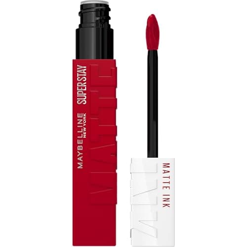 Image of Maybelline SuperStay Matte Ink 16H Long Lasting Matte Liquid Lipstick with Precise Applicator, Non-Transfer and Intense Color, Comfortable Matte Finish, Pioneer Color 20 Classic Red, 5ml