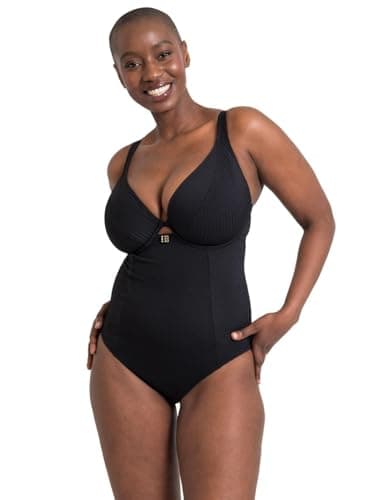 Image of Curvy Kate Jet Set Multiway Plunge Swimsuit Black 40GG