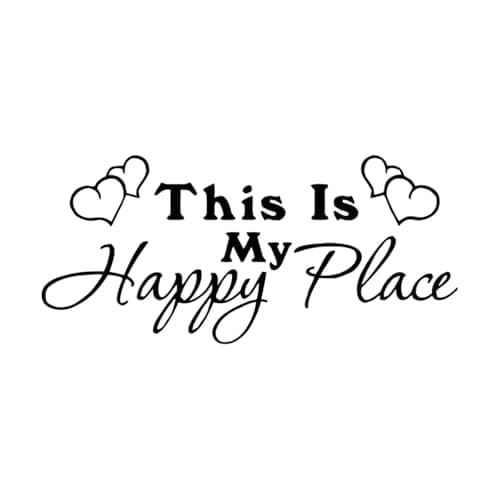 Image of This is My Happy Place Wall Decals Bedroom Home Family Quote Vinyl Wall Art Stickers for Living Room Removable Love Decor Large - 52x114cm