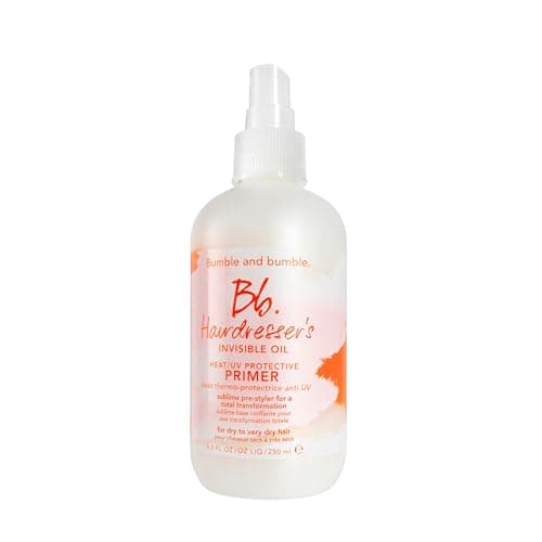 Image of Bumble and bumble. Hairdresser's Invisible Oil Heat/UV Protection Leave-In Conditioner Hair Primer | Hydrating, Anti Frizz, Color Safe | Straight, Coily | With Argan Oil + Coconut Oil, 250 ml