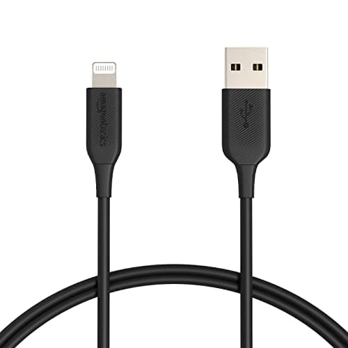 Image of Amazon Basics - 2-Pack USB-A to Lightning ABS Charger Cable, MFi Certified for Apple iPhone 14 13 12 11 X Xs Pro, Pro Max, Plus, iPad, 0.9 m, Black