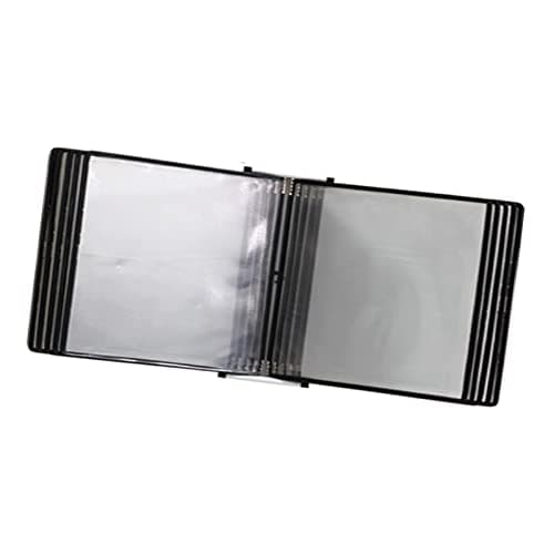 Image of ADGCFKOP Wall Mount Reference And Display System, 10 Double Sided Pockets Document Organizer Binder, PVC And Metal Wall Mounted Reference And Display System(Black)