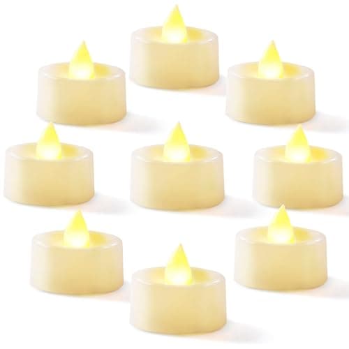 Image of Homemory 24 Pack Warm White Battery LED Tea Lights, Lasts 3X Longer, 200Hours, Flameless Flickering Tealight Candle, Electric Fake Candle for Votive, Wedding, Party, Table, Dining Room, Gift