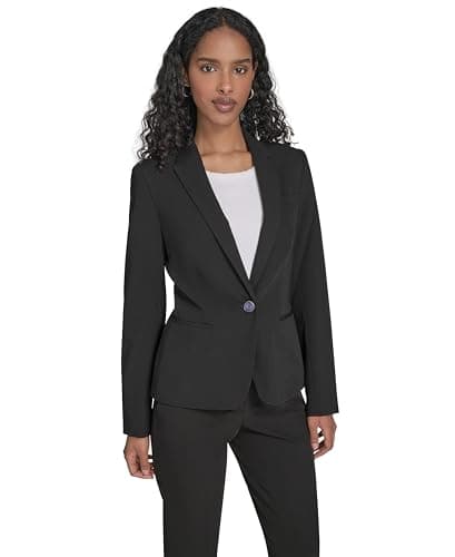 Image of Tommy Hilfiger Women's One Button Blazer, Black, 14