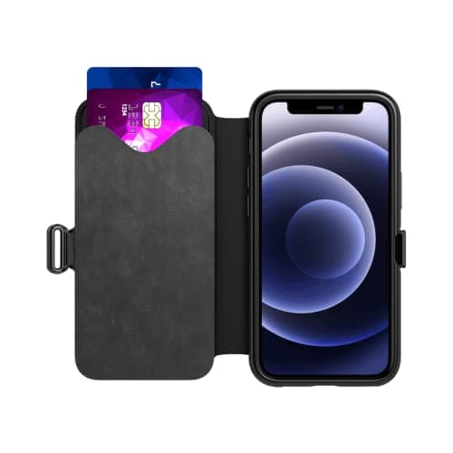 Image of tech21 EvoWallet for Apple iPhone 12 Pro Max 5G - Hygienically Clean Bacterial Germ Fighting Antimicrobial Phone Case with 3.6 Meter Drop Protection,Black