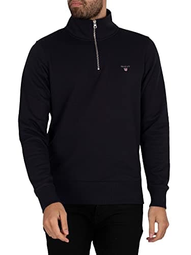 Image of GANT Men's Original Half Zip Sweat Sweatshirt, Evening Blue, XXL