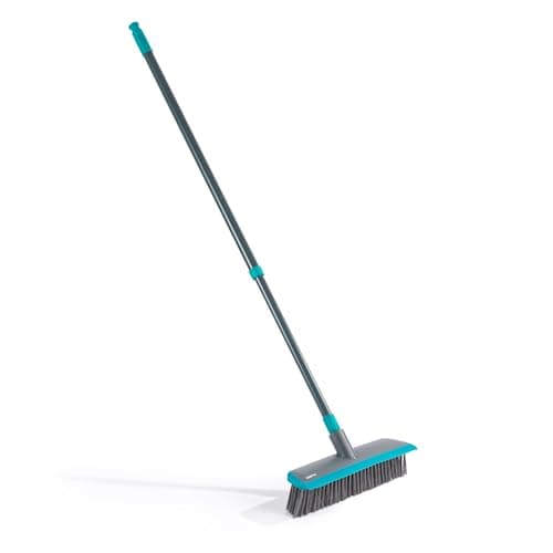 Image of Beldray Anti-Bac 2-in-1 Floor Scrub Brush – Scrub, Squeegee & Shine with Telescopic Handle up to 128cm, Non-Scratch Bristles, Rubber Bumper, Antibacterial Treatment, Ideal for Tiles & Hard Floors