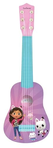 Image of Lexibook, Gabby's Dollhouse, My first guitar for children, 6 nylon strings, 53 cm / 21'', Guide included, Pink, K200GDH