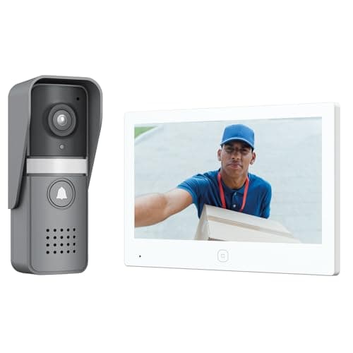 Image of Mercury | 2-Wire Wi-Fi Video Door Entry System with 7" Touchscreen Monitor, 1080p Outdoor Camera, Night Vision, Two-Way Audio, Electric Gate Release, UK Home Intercom Kit for Smart Security