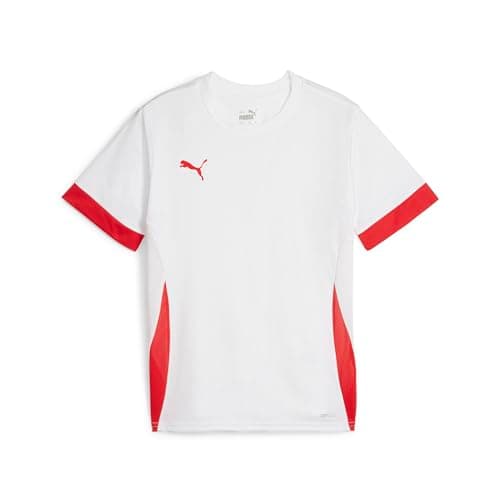 Image of PUMA Unisex Teamgoal Matchday Jersey Jr Football Shirt, Puma White-puma Red-puma Red, 140 EU