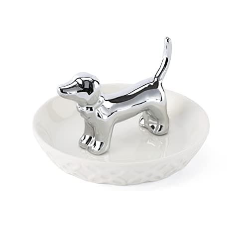 Image of EYONGLION Dog Ring Holder Dog, Cute Animals Jewelry Holder Dish Tray For Women,Sliver Dog Gifts For Dog Lover/Dog Mom, Valentine Dog Themed Gifts for Girls Friends