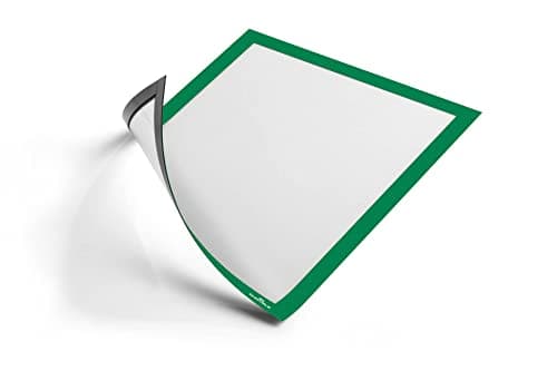 Image of Durable DURAFRAME Magnetic Frame A4 Green - Poster Hangers for Professional Internal Signage - Magnetic Attachment - Pack of 5