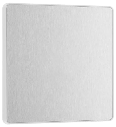 Image of BG Evolve PCDBS94W Single Blank Plate - Brushed Steel (White)