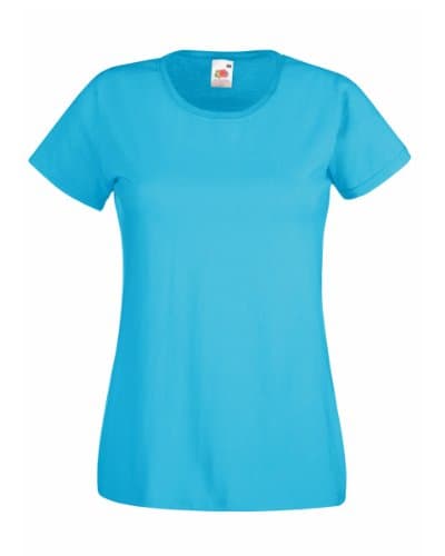 Image of Fruit of the Loom Lady-fit Valueweight T-Shirt SS050 (XL, Azure Blue)