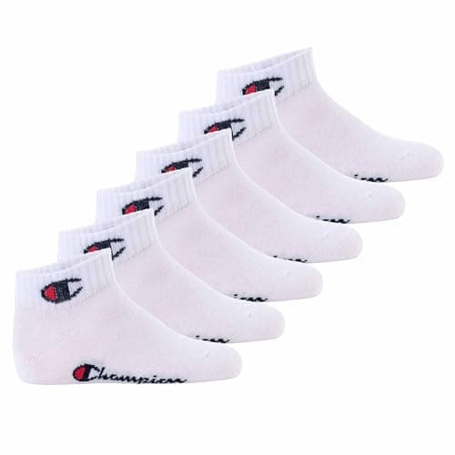 Image of Champion Accessories Basics 6pk Quarter Socks, White, 6 UK