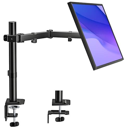 Image of monTEK Stable Single Monitor Stand Mount, Heavy-Duty Monitor Arm for 17-32 inch & 10KG Capacity Screen, Height Adjustable Desk Mount with C Clamp and Grommet,VESA 75 * 75MM/ 100 * 100MM