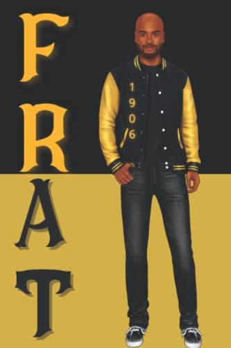 Image of Black man with Bald head and goatee with Athletic 1906 Jacket: FRAT Blank Lined Journal/Notebook/Lyric Book