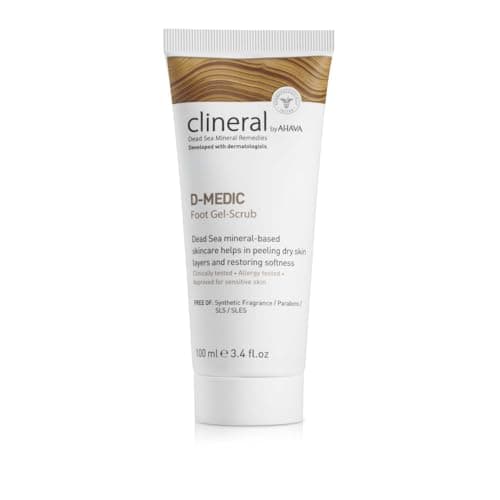 Image of AHAVA Clineral D-Medic Foot Gel Scrub, 100 ml - Gentle Peeling for Dry and Brittle Skin Areas, Gives Suppleness and Relaxation