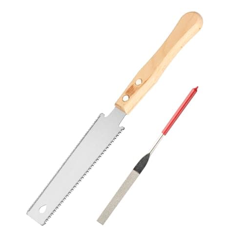 Image of Small Japanese Hand Saw for Woodworking Tools, Double Edged 11/17 TPI Japanese Pull Saws for Woodworking Fine Cutting, Fine Tooth Pull Saw Handsaw for Trimming Pruning Wood Cutting Tools + 1 File