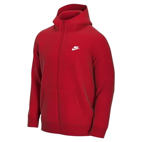 Image of NIKE Men's M Nsw Club Hoodie Fz Bb Sweatshirt, University Red/University Red/(White), L UK