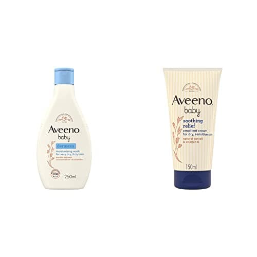 Image of AVEENO Baby Dermexa Moisturising Wash 250 ml & Soothing Relief Emollient Cream 150ml