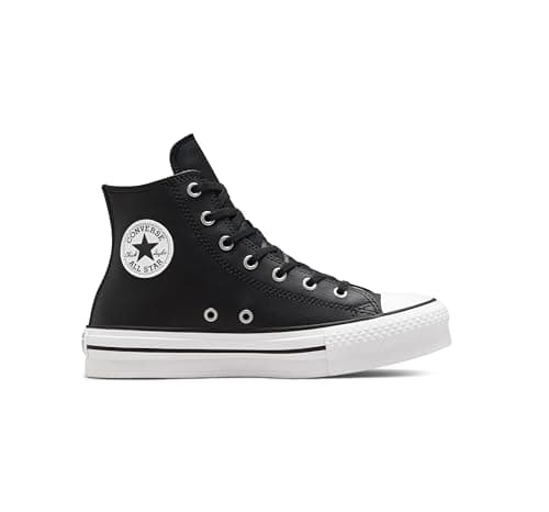 Image of CONVERSE A02485C Chuck Taylor All Star EVA Lift Platform Leather Men Black/Natural Ivory/White UK 7