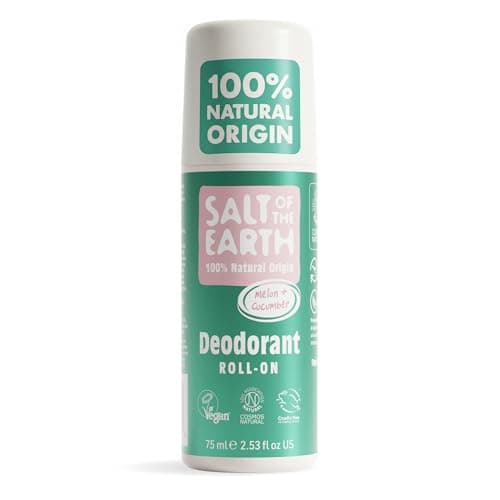 Image of Salt of the Earth - Natural Deodorant Roll On - Melon & Cucumber - Vegan Formula with Effective Long-Lasting Protection, Made in the UK - Suitable for Women, Men & Kids - 75ml