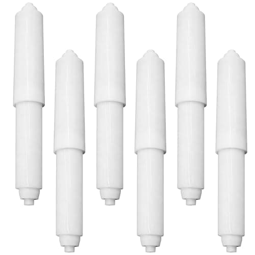 Image of 6 Pcs Toilet Roll Holder, Tissue Roll Insert Spindle Tube Bar, Adjustable Spring Rod Toilet Paper Roller Replacement Plastic, Suitable for Bathroom Fixtures, Bathroom Replacement Roller Spindle for Wc