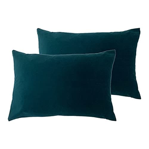 Image of furn. Contra Feather Filled Cushions (Twin Pack), Polyester, Linen, Teal