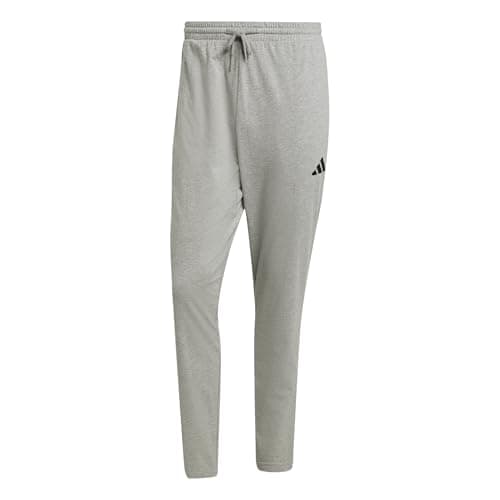 Image of adidas Men's Essentials Small Logo Single Jersey Pant, Medium Grey Heather/Black, L