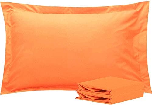 Image of Microfiber Oxford Pillowcases 2 Pack Soft and Cozy Anti Wrinkle Resistant Queen Oxford Pillow Cases-Orange_Standard/Queen (50x75 cm)