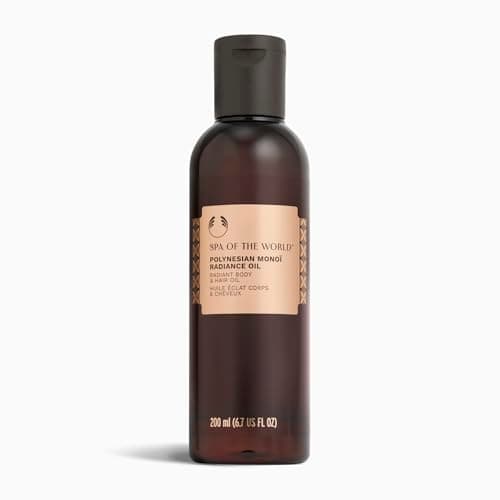 Image of The Body Shop Spa of the World Polynesian Monoi Radiance Oil (1x 200ml), Lightweight Multi-Tasking Body & Hair Oil with Monoi & Coconut Oil, Nourishing Glow for Skin & Lustrous Hair, Vegan