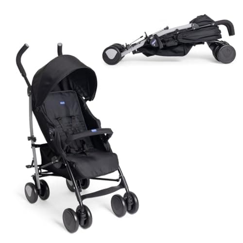 Image of Chicco Echo Light Pushchair Buggy from 0 Months to 22 kg, Adjustable Backrest, Spacious Seat, Bumper Cuff, Foldable Umbrella, Twin Brakes and Swivel Front Wheels