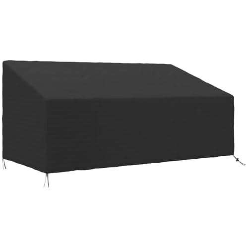 Image of Outsunny 600D Oxford Cloth Garden Furniture Cover Waterproof, 3 Seater Sofa Protector for Patio, Outdoor, Black, 218 x 111 x 63-101 cm