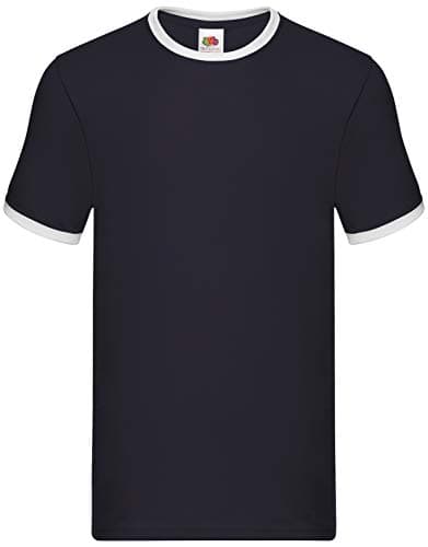 Image of Fruit of the Loom Men's Ringer Premium T-Shirt, Navy/White, Small