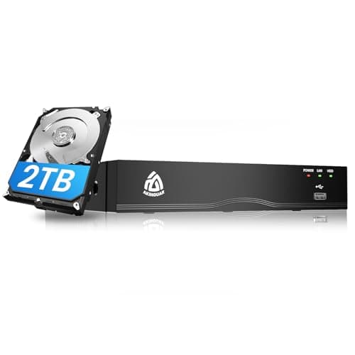 Image of 4K PoE NVR 8 Channel CCTV Recorder, H.265+ Network Video Recorder with 2TB Hard Drive, Supports 8MP/5MP/4MP/1080P PoE Cameras for 24/7 Surveillance Recording