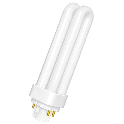 Image of 13W G24q-1 Compact Fluorescent Lamp 4 Pin, Warm White 2700K, 850LM, 2U Double Tube Energy Saving Lamp, 220V PLC CFL Light Bulb, Non-Dimmable,Suitable for Corridor, Bathroom, Bedroom, Kitchen, 1 Pack