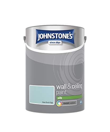 Image of Johnstone's - Wall & Ceiling Paint - New Duck Egg - Silk Finish - Emulsion Paint - Fantastic Coverage - Easy to Apply - Dry in 1-2 Hours - 12m2 Coverage per Litre - 5L
