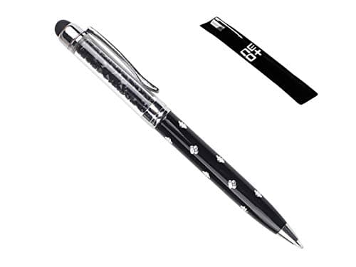 Image of QUALITY 2-in-1 Capacitive Touchscreen Stylus and Ballpoint Pen with Crystals. FREE REFILL- UK SELLER (BLACK)