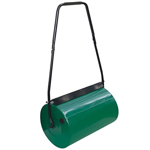 Image of 30L/38L/46L Heavy Duty Garden Grass Lawn Roller - Large Water or Sand Filled Drum, Galvanized Steel Construction, Scraper Bar & Collapsible Handle for Levelling Uneven Ground - Green (46 Liter)