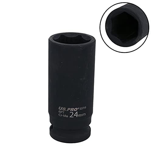 Image of 24mm 1/2" Drive Deep Metric Impact Impacted Socket 6 Sided Single Hex