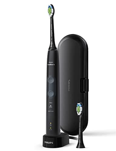 Image of Philips Sonicare ProtectiveClean 5100 Electric Toothbrush, Black, with Travel Case, 3 x Cleaning Modes & 2 x Whitening Brush Head (UK 2-pin Bathroom Plug) HX6850/47