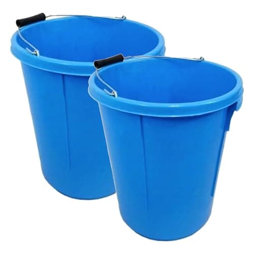 Image of 2x Blue Plasterer Bucket Heavy Duty Plasterers Bucket for Mixing Building Plaster and Holding Water - 25 Litre