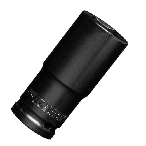 Image of ZHJZFZ 27MM Impact Socket 1/2 Inch Drive, Deep 6-Point Wheel Nut Socket Set, CR-MO for Easy Car Repair, Mechanical Maintenance, and Home Use