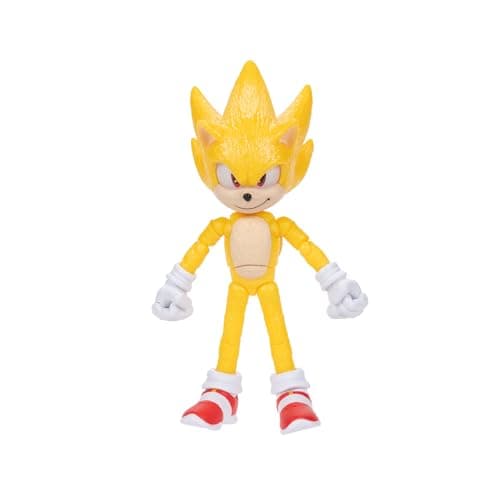 Image of Sonic The Hedgehog Sonic 3 Movie Super Sonic Collector Toy Figure by Jakks Pacific, Stands 5” / 13 cm Tall, Highly Articulated for Boys/Girls, Officially Licensed 3 Movie, Suggested for Ages 3+