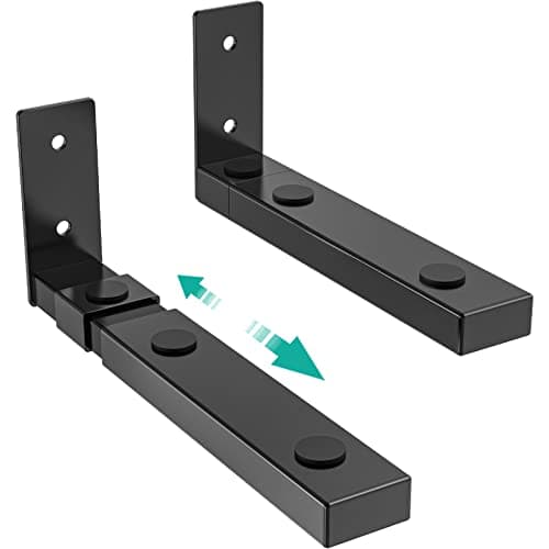 Image of WALI Center Channel Speaker Wall Mount, Universal Soundbar Wall Mount Brackets Hold up to 13.6 kg (30 lbs), Arms Extend Adjustment from 178 to 292 mm (7 to 11.5 inch), Black (SLK201)