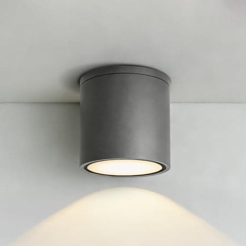 Image of EBION Surface Mounted Downlight,IP54 Waterproof Outdoor Ceiling Light,GU10 Ceiling Spot Lights,Aluminum Round Ceiling Lighting Fixture for Bedroom,Living room,Bathroom,Hallway,Office,Anthracite,1 Pack