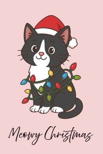Image of Meowy Christmas: Cute Holiday Black Cat Notebook: A purrfect Christmas-themed notebook for cat lovers — ideal for journaling, gift-giving, or stocking stuffers!