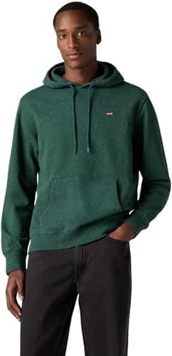 Image of Levi's Men's Hoodie Original Housemark in Cotton with Kangaroo Pocket, Multicolor (Multi Nep Dark Green), M
